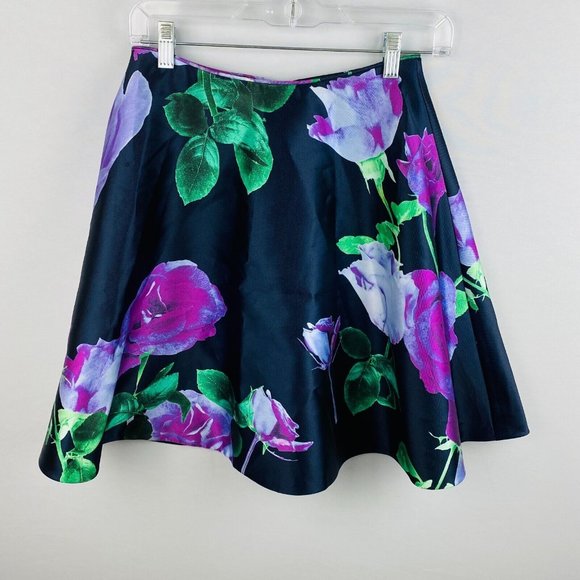 Rachel Allan Womens 4 A-Line Colorful Floral Lined Skirt - Picture 1 of 9